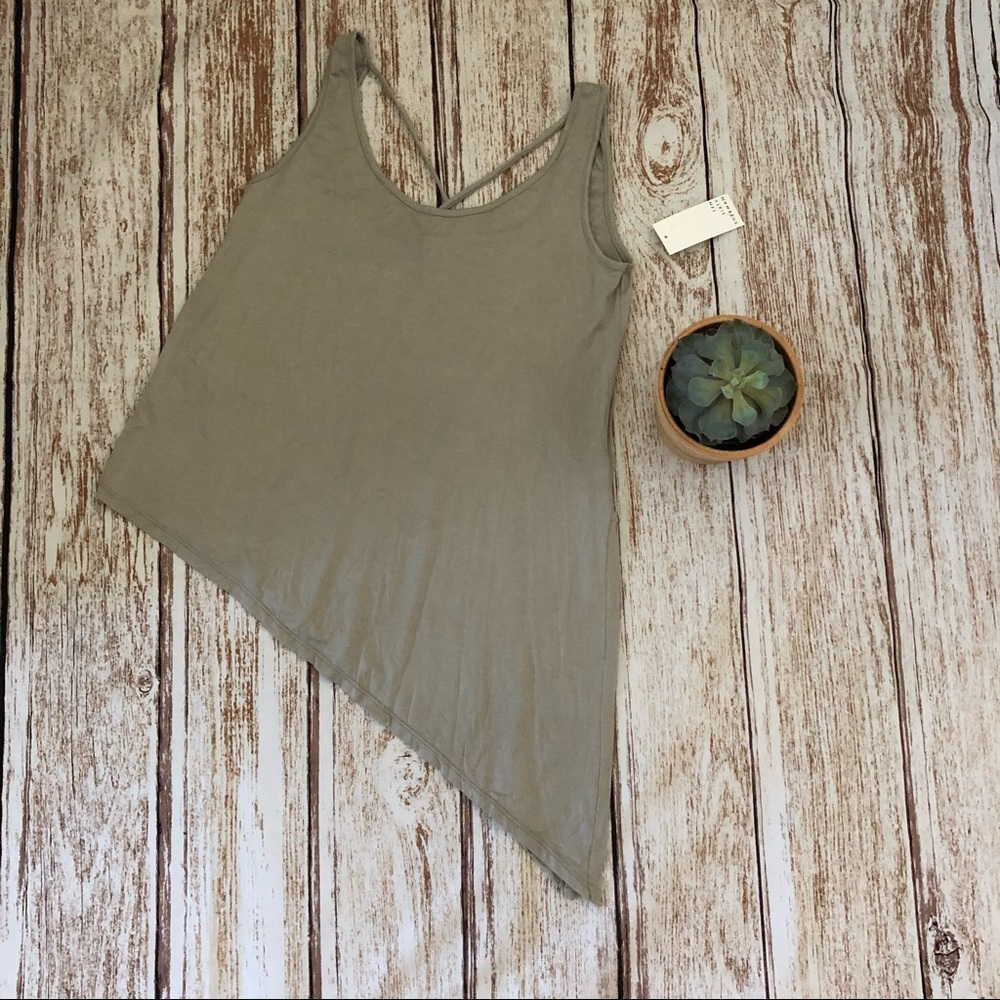Ten Sixty Sherman Tan Asymmetrical Tank Top Medium
